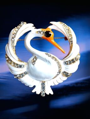 White Swan Brooch